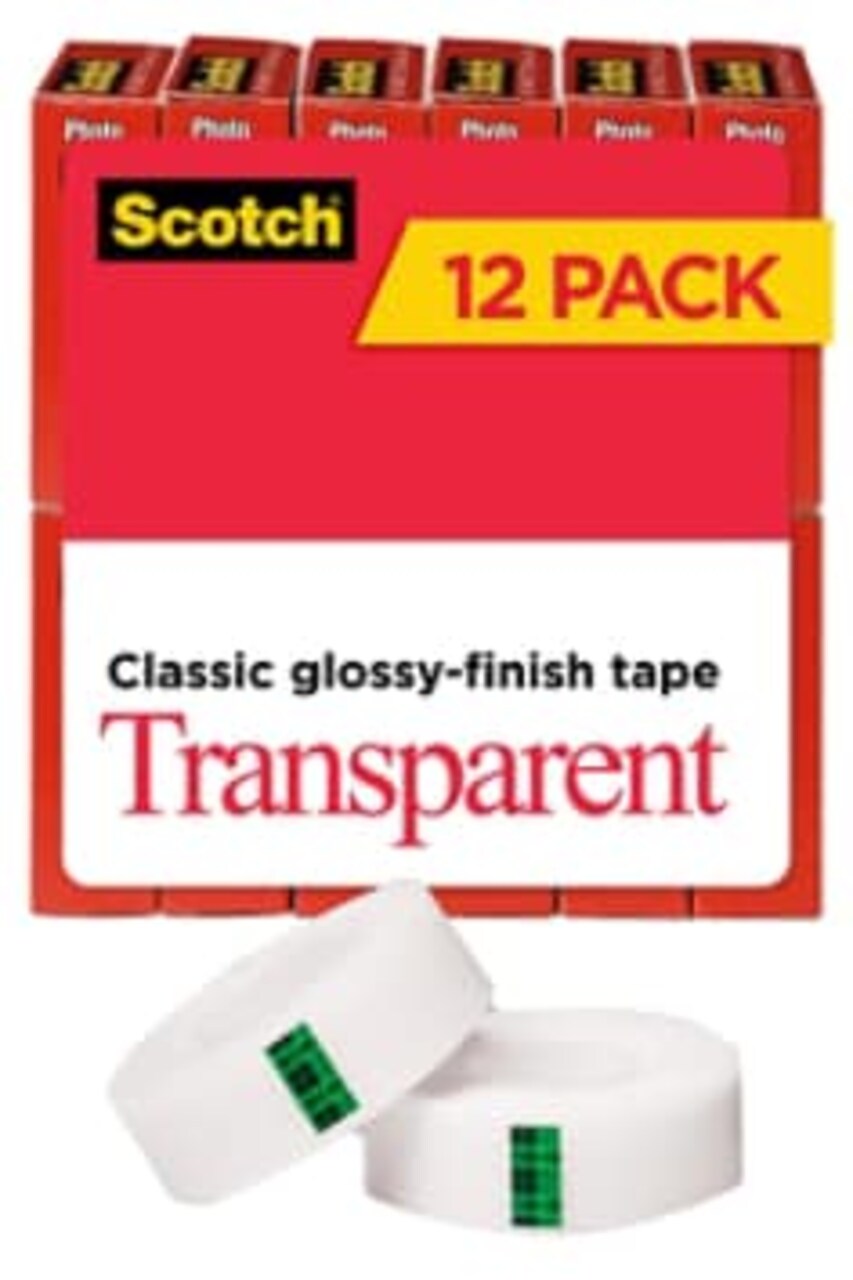 Scotch® Transparent Tape 600K, 3/4 in x 1000 in, Pack of 1 Tape Roll